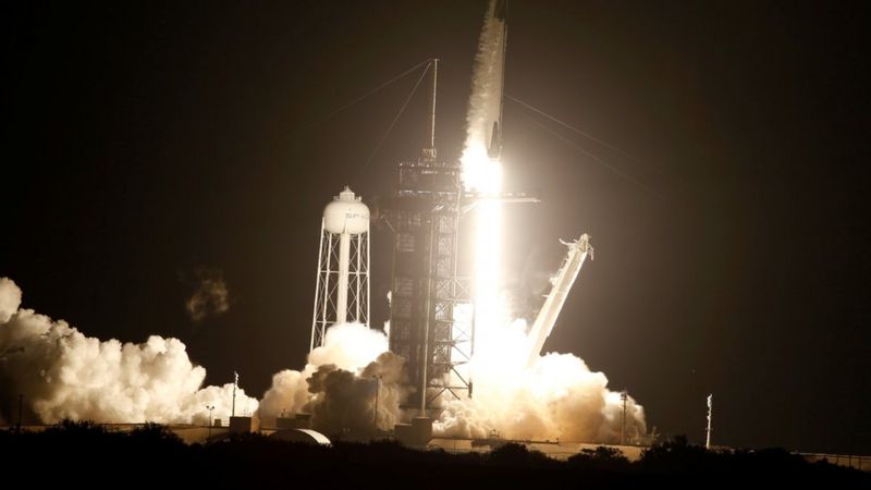 Astronaut crew heads to orbit on SpaceX rocket