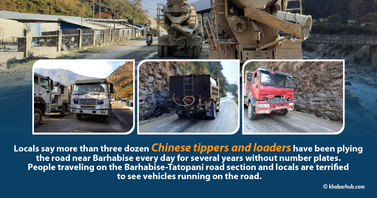 Chinese contractor company flouting law; operating vehicles sans number plates (with video)