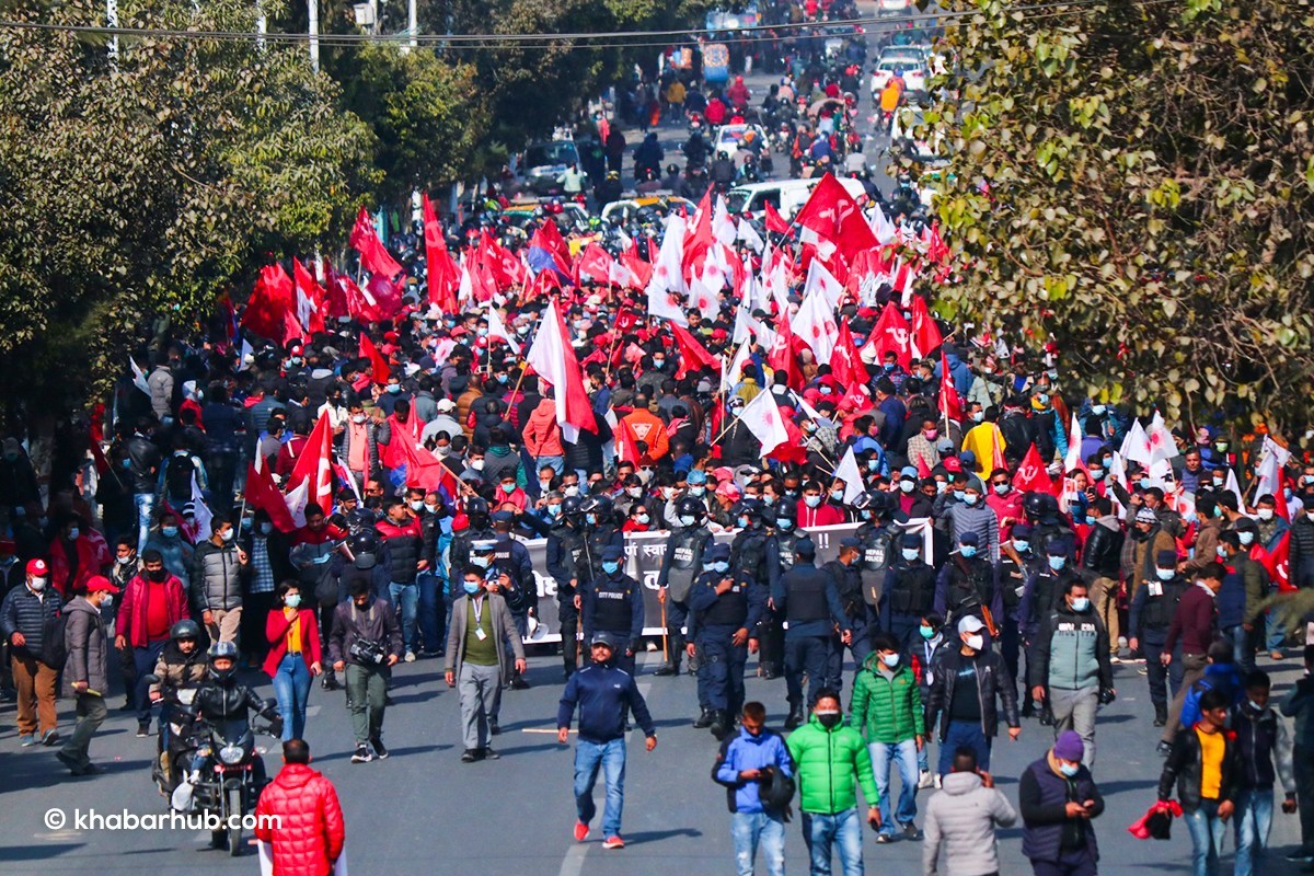 Prachanda-Nepal faction staging mass demonstration in Dhangadhi today