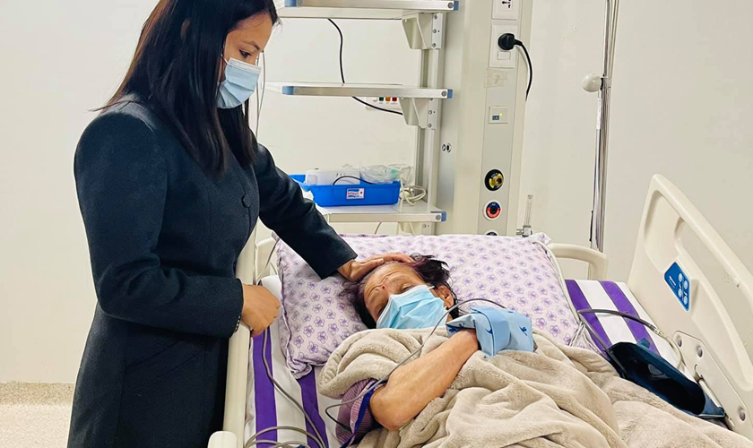 Prachanda’s wife Sita tests positive for coronavirus; admitted to hospital