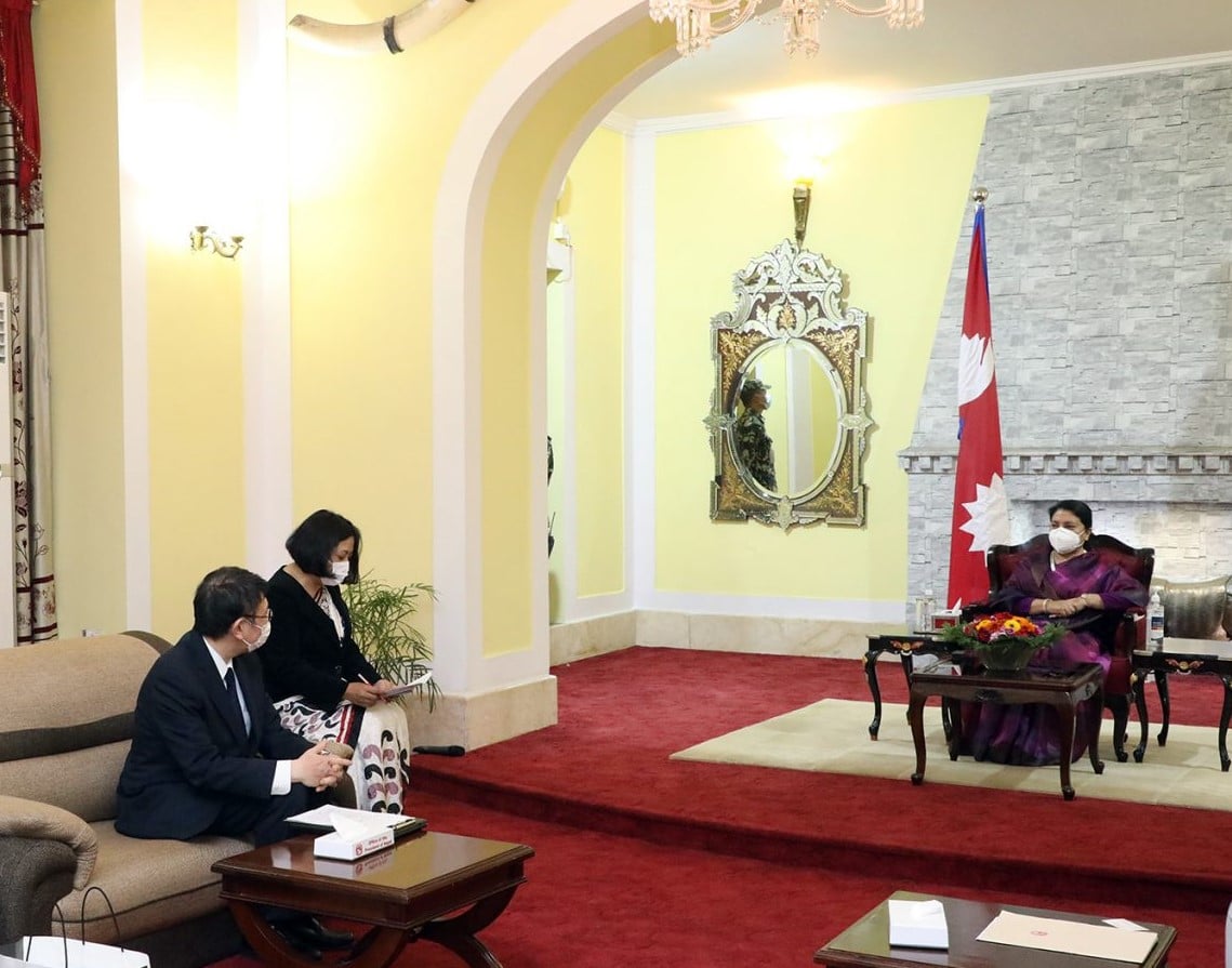 Japanese Ambassador pays farewell call on President Bhandari