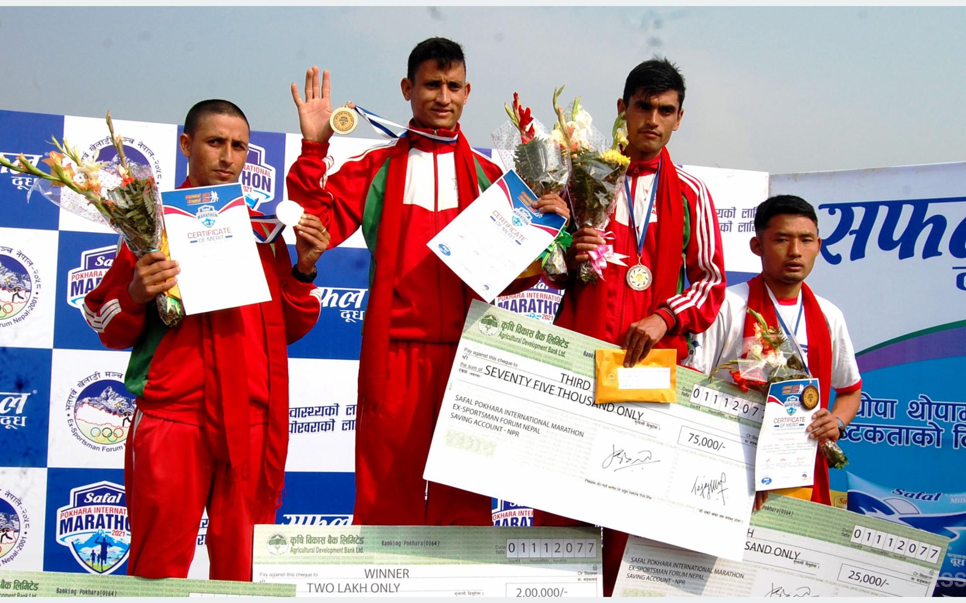 Nepali Army’ Rokaya clinches Pokhara International Marathon title