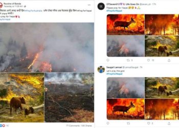 Old photos of foreign fires being circulated as Nepal wildfire photos
