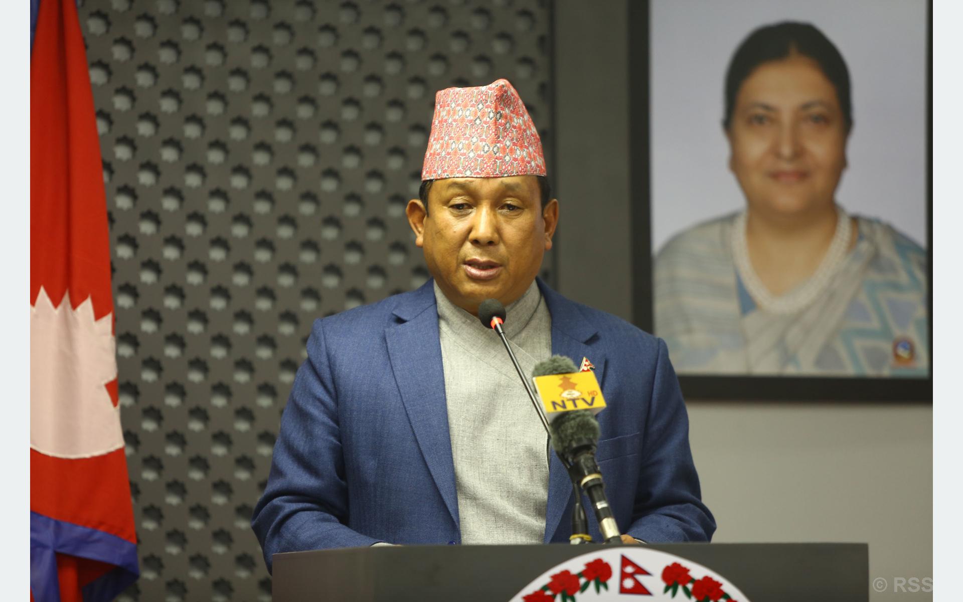 Minister Gurung urges all political parties to unite to protect lives