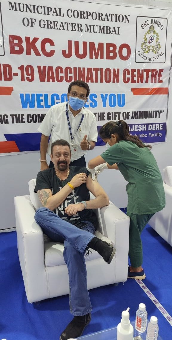 Sanjay Dutt receives COVID-19 vaccine shot in Mumbai