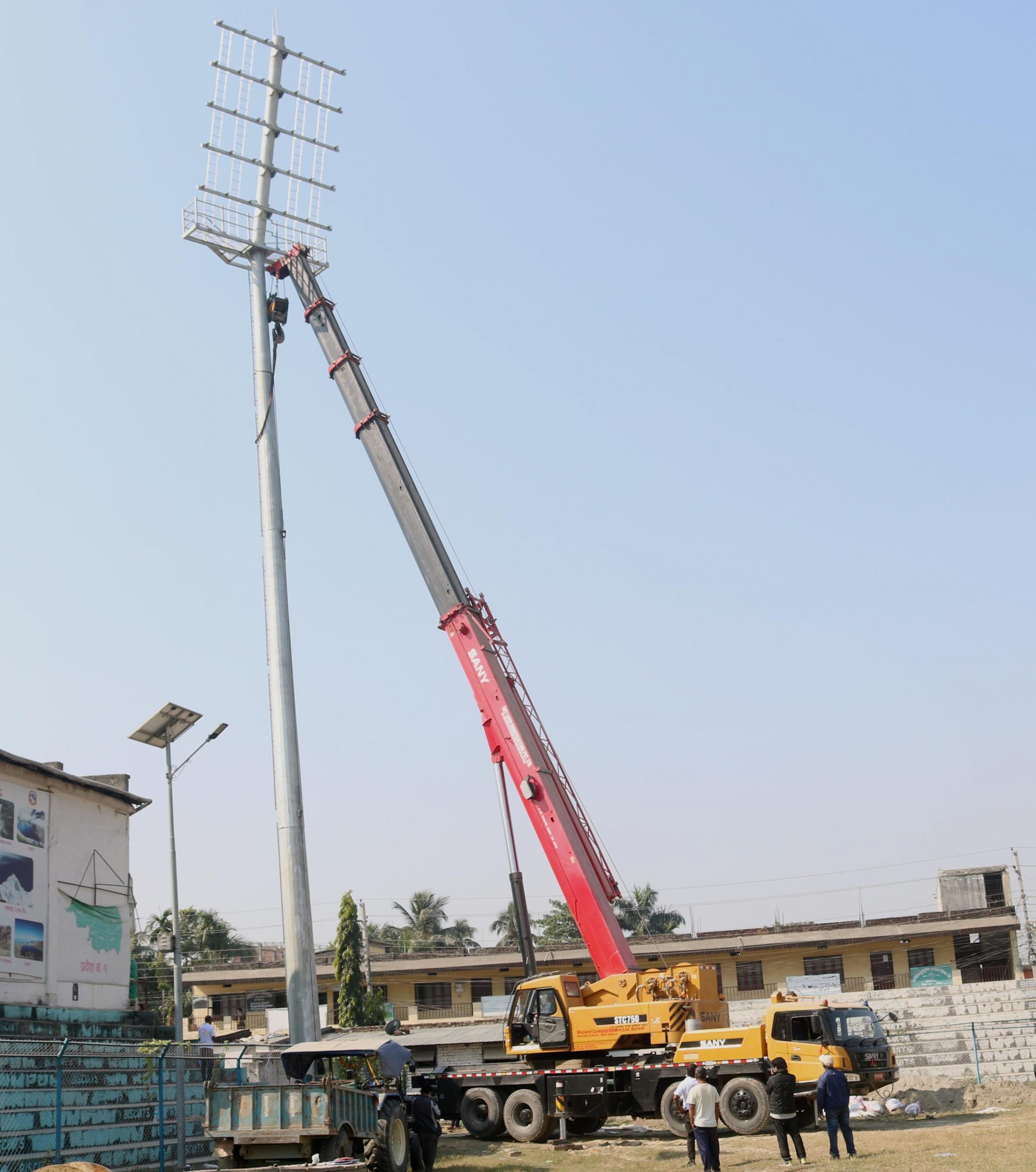 Floodlights installed at Biratnagar’s Sahid Maidan Stadium