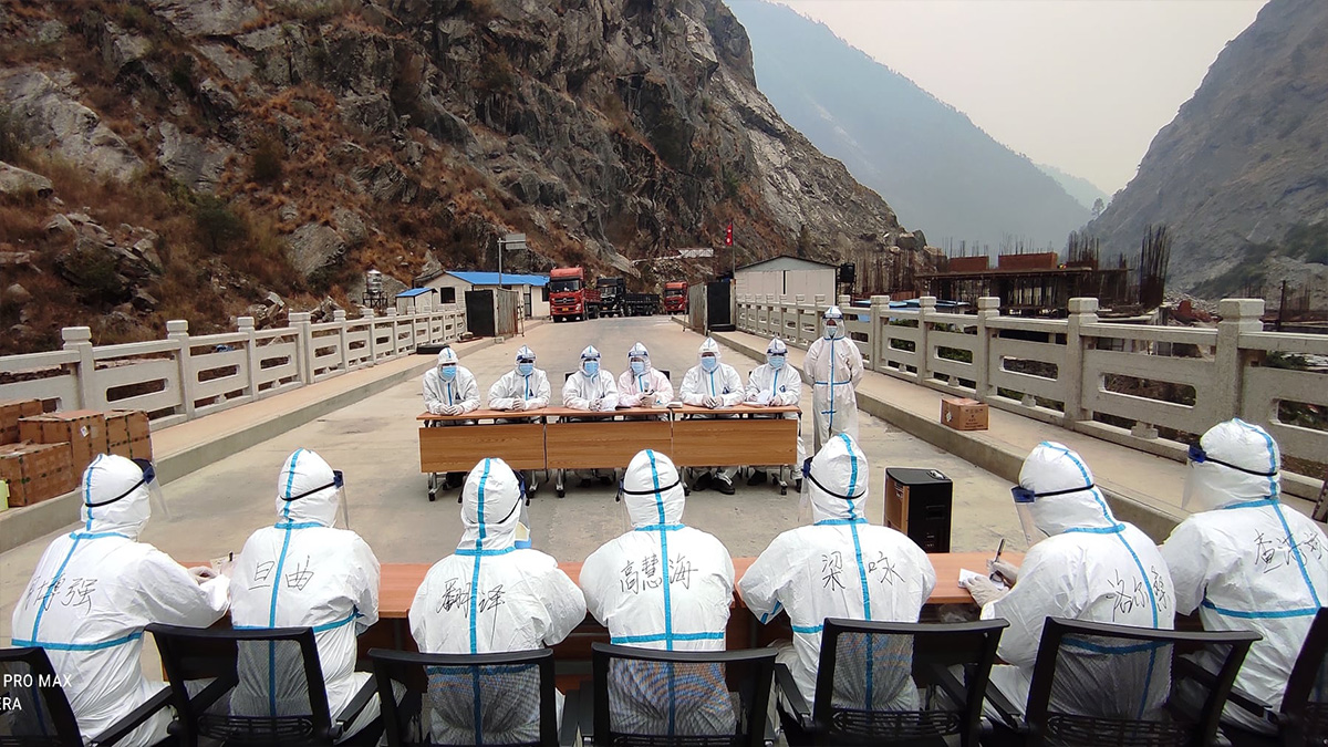 Security officials of Nepal, China hold talks at Miteri Bridge amid COVID-19