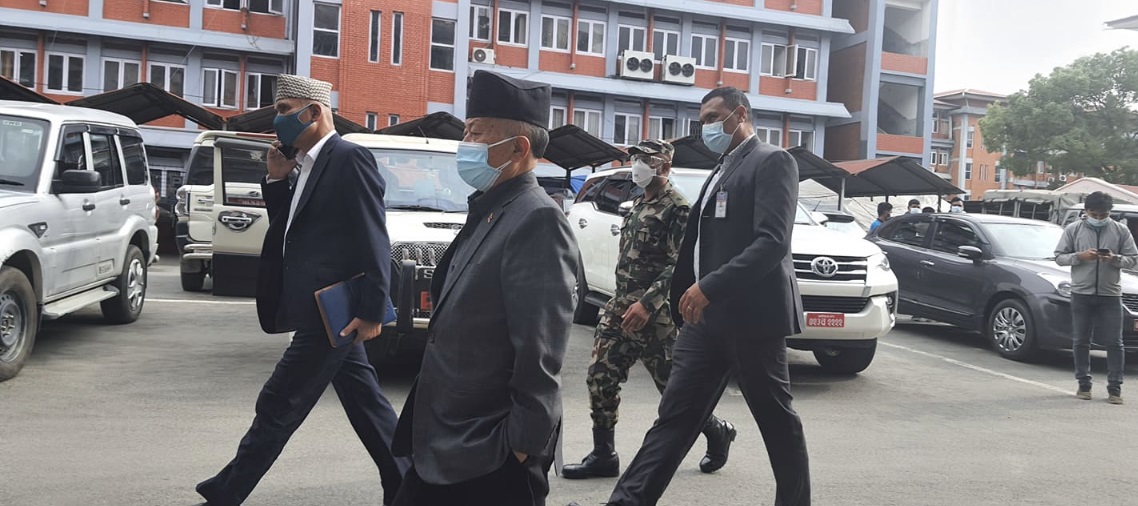 PM Oli’s envoys Nembang and Poudel held talks with senior UML leader Nepal