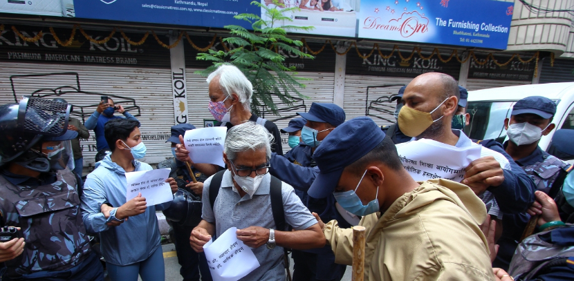 Civil society members held for protesting in Baluwatar