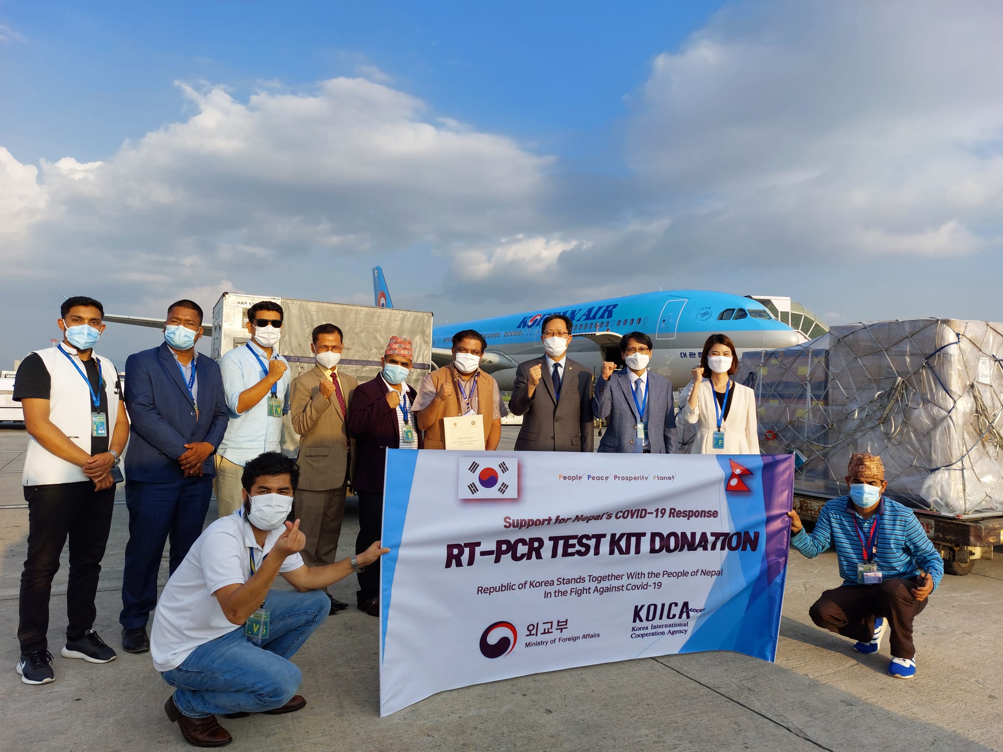 Health supplies from South Korea arrive in Kathmandu