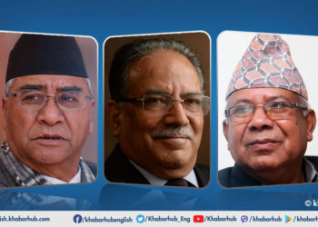 Coalition leaders PM Deuba, Prachanda and Nepal meet again on Thursday