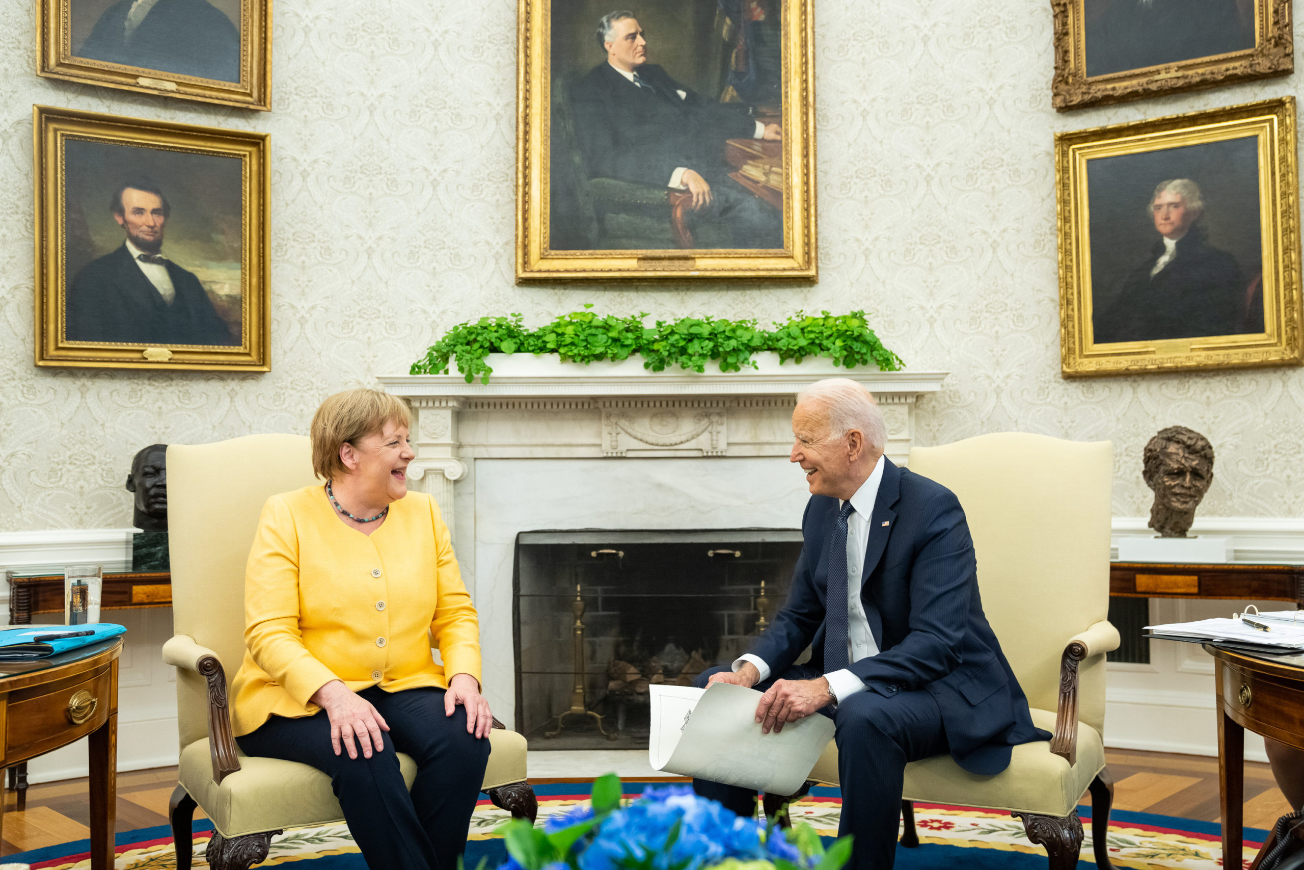 Eye on China, Biden and Germany’s Merkel agree to stand up for human rights, democratic values