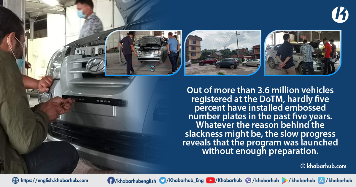 Govt plan of providing embossed number plates impeded