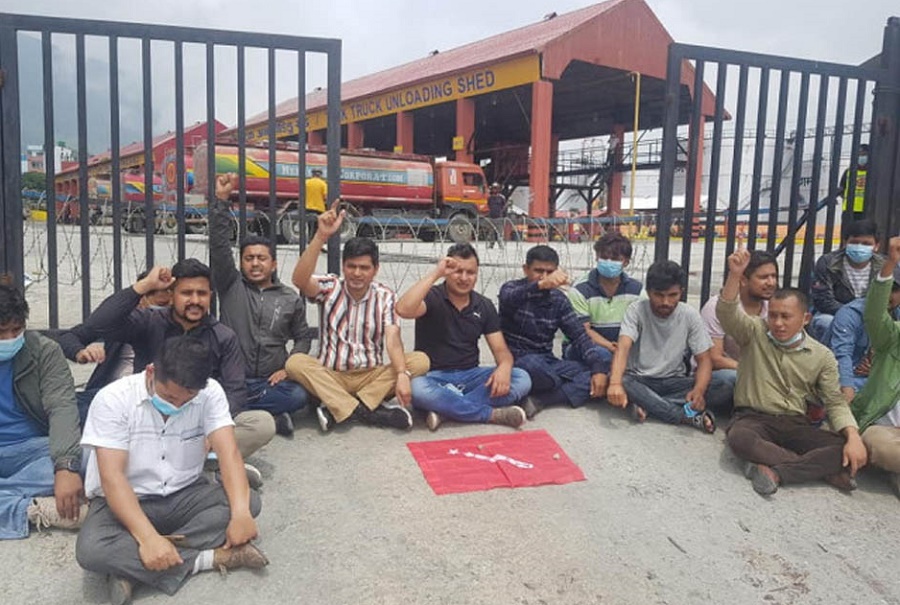 Students unions obstruct petro supplies from Thankot Depot