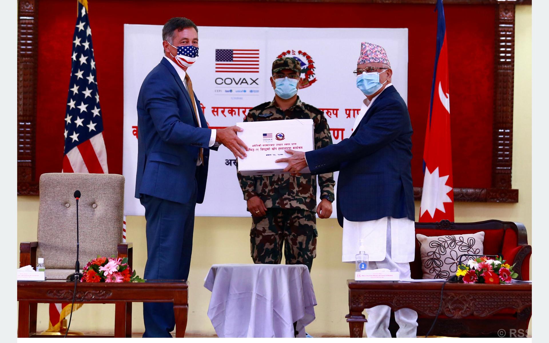 1.5 mln doses of COVID-19 vaccines from USA arrive in Kathmandu