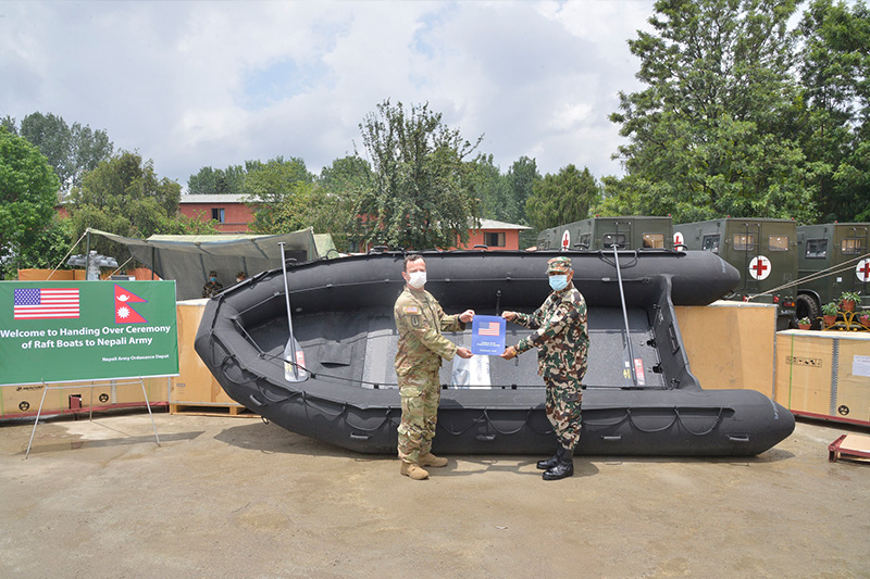 America provides four raft boats to Nepali Army