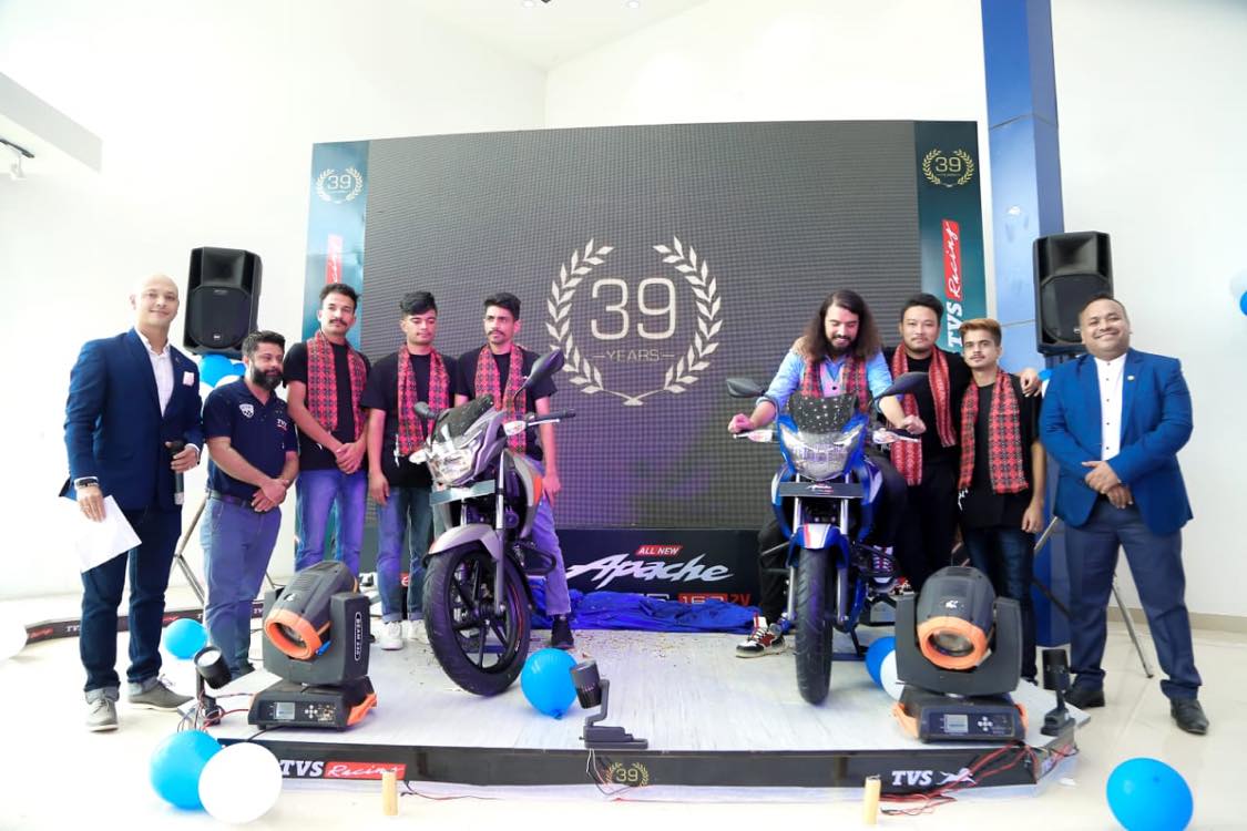Jagdamba Motors TVS unveils new Apache RTR 160 2V in Nepal with new graphics and wider tyre
