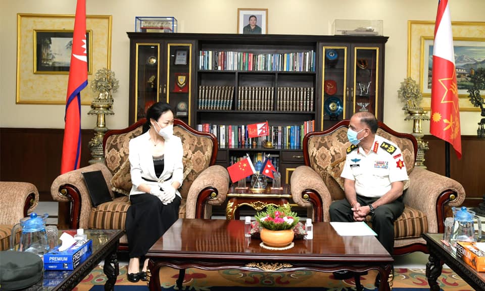 Chinese Ambassador Hou pays courtesy call on CoAS Sharma