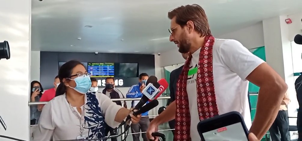 Shahid Afridi arrives in Kathmandu