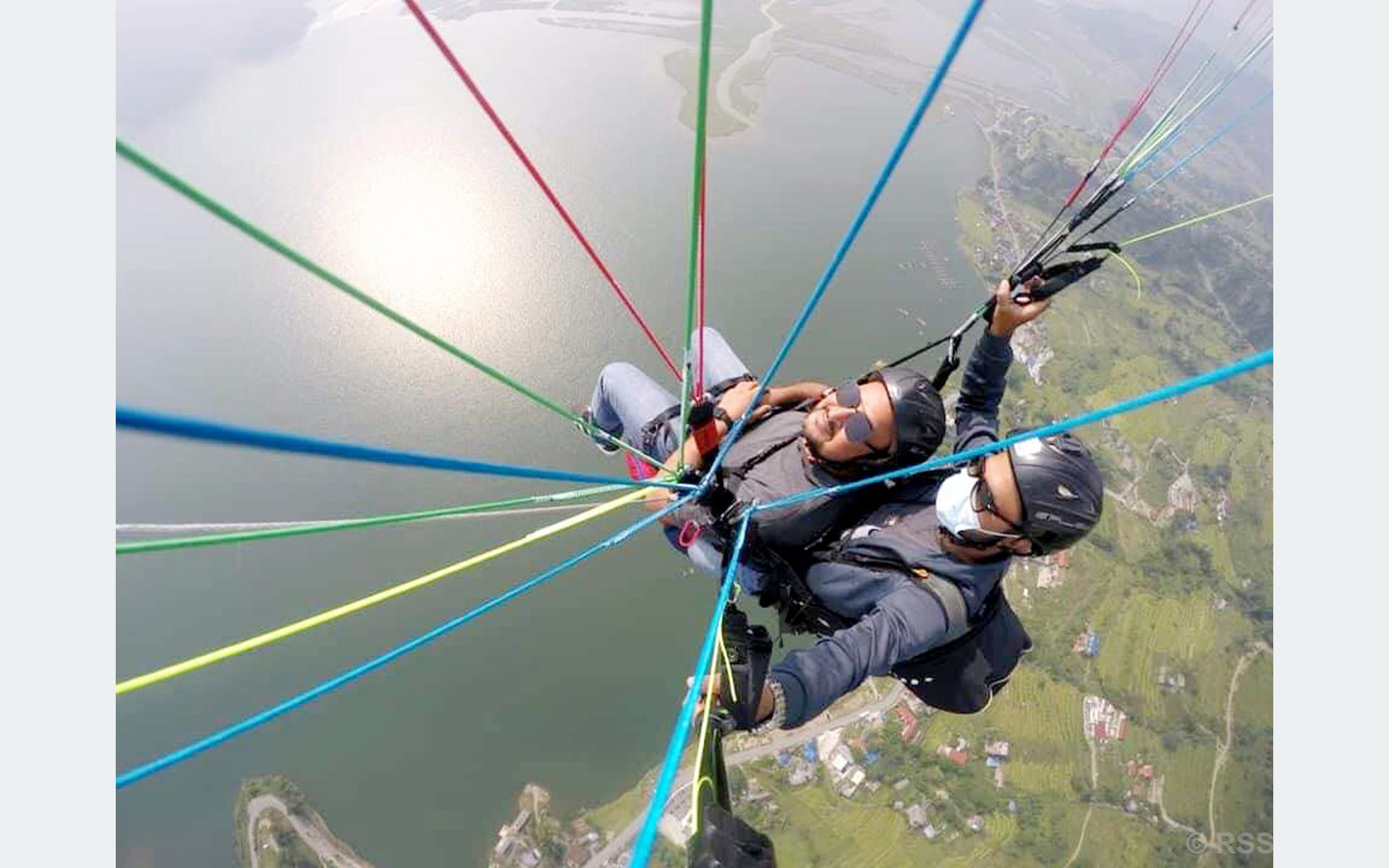 ‘Paragliding’ attracts domestic tourists in Pokhara