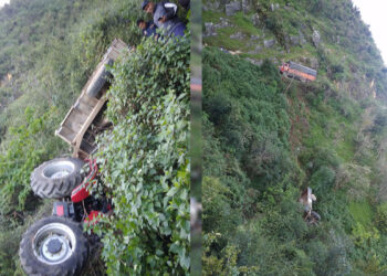 Anai khola sweeps away tractor in Bajura, driver reported missing