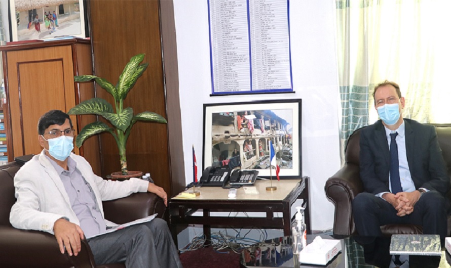 French Ambassador Bourbao calls on Finance Minister Sharma