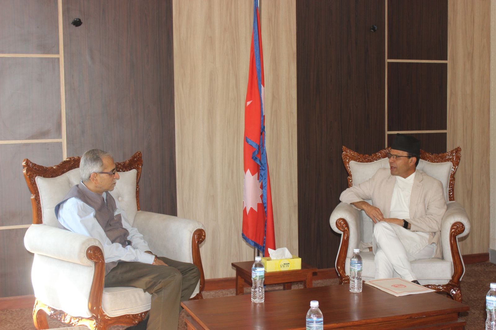Indian Ambassador Kwatra meets Defense Minister Dr. Rijal