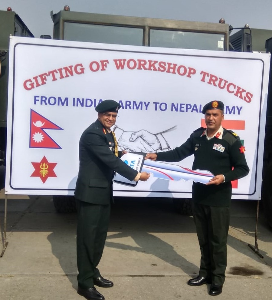 Indian Army gifts workshop trucks to Nepali Army