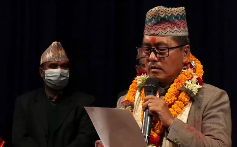 Former RPP Chair Thapa boycotts Lingden’s swearing-in ceremony