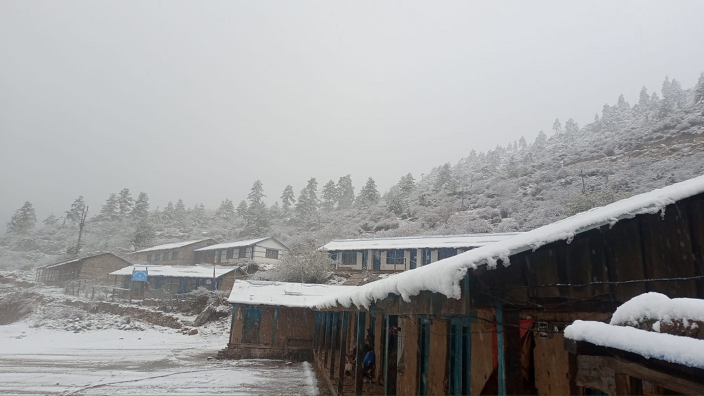 Snowfall impacts life in Humla