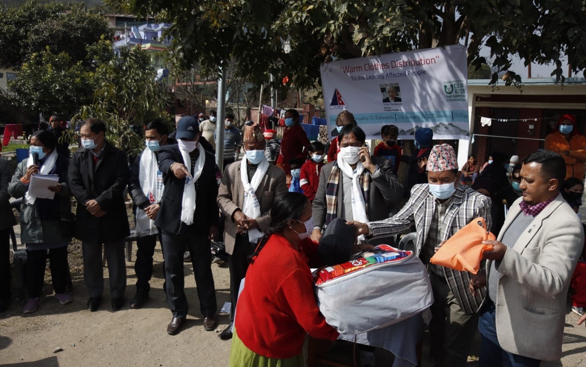 NMA distributes warm clothes, health essentials to 200 leprosy affected people