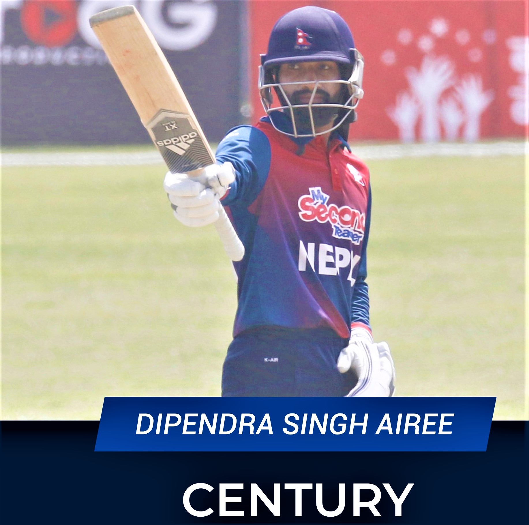 With Dipendra’s first century, Nepal sets a target of 279 runs against PNG