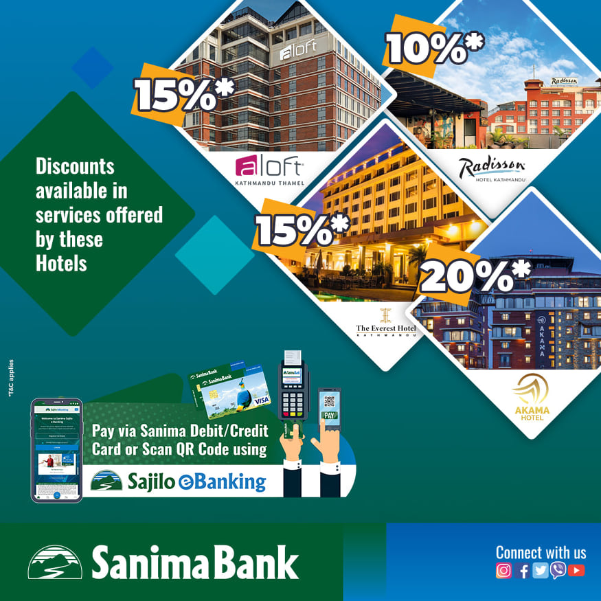 Sanima Bank signs discount deals with Radisson Hotel, The Everest Hotel, Hotel Akama and Aloft Kathmandu Thamel