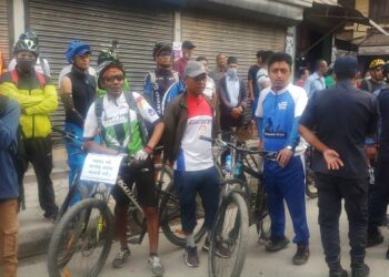 Cycle rally organized to raise public awareness about blood donation