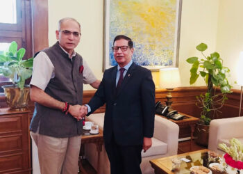 Nepali Ambassador to India Sharma meets Indian Foreign Secretary Kwatra