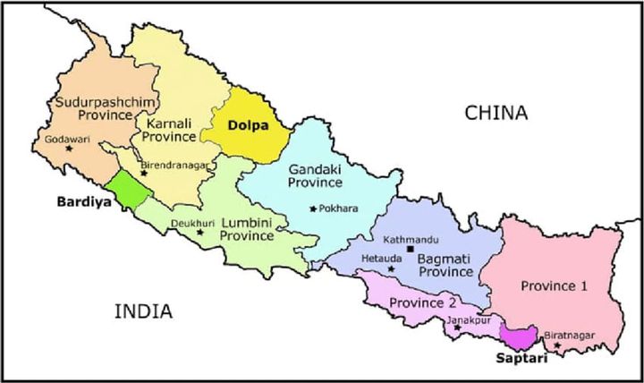 Nepal Map Provinces 