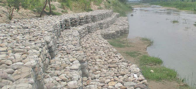 Kaligandaki embankment advanced to protect human settlements
