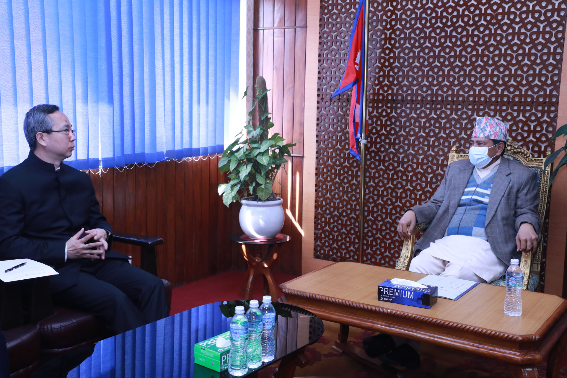Chinese Ambassador to Nepal Song pays courtesy call on DPM Shrestha