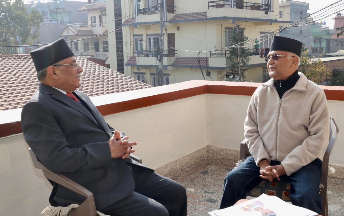 PM Dahal and UML Chairman Oli meet amid growing mistrust