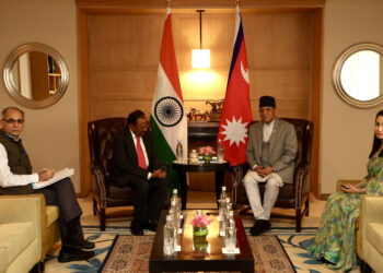 Indian PM’s Security Advisor Doval and Foreign Secretary Kwatra meet PM Dahal in New Delhi