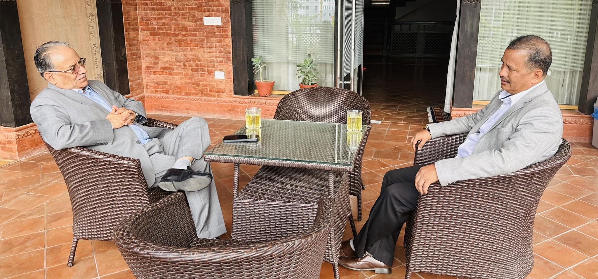 PM Dahal and Biplav hold talks over party unification
