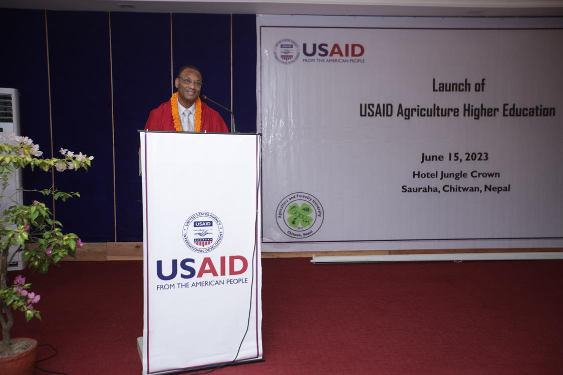 USAID Agency Counselor Clinton White launches new partnership with Agriculture and Forestry University, Nepal