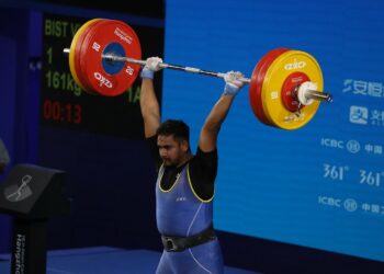 Bishal Bista breaks his own record in weightlifting at Asian Games