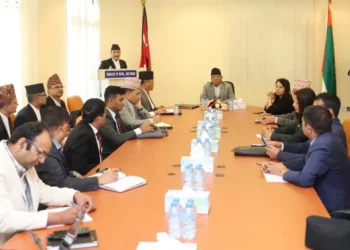 PM Dahal visits Nepali Embassy in Abu Dhabi