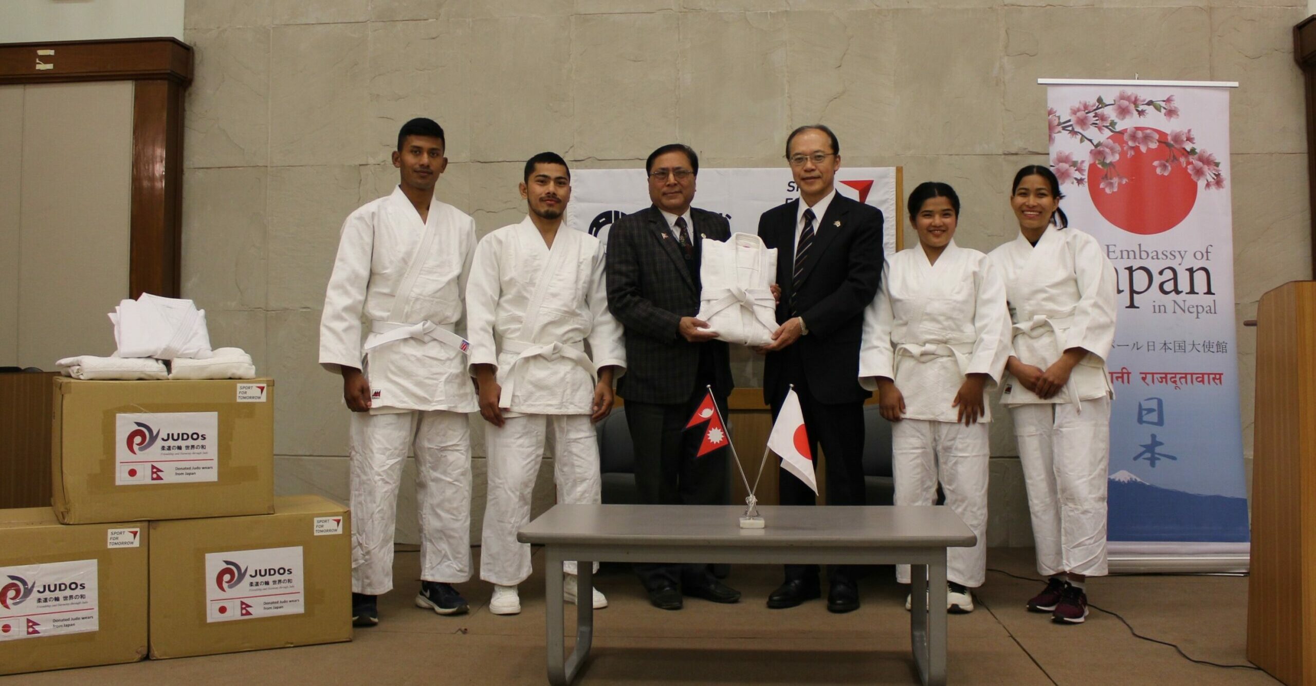 Japan hands over 240 Judo uniforms to Nepal Judo Association