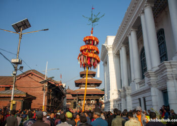 Chir erected in Basantapur marking the beginning of Holi Festival (with photos)
