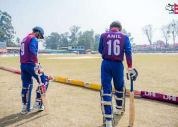 Nepal scores 82 runs, loses four wickets in first 10 overs
