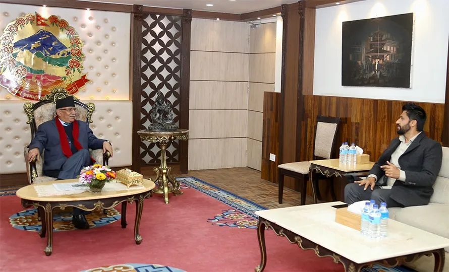 PM Dahal and RSP Chair Lamichhane discuss contemporary issues