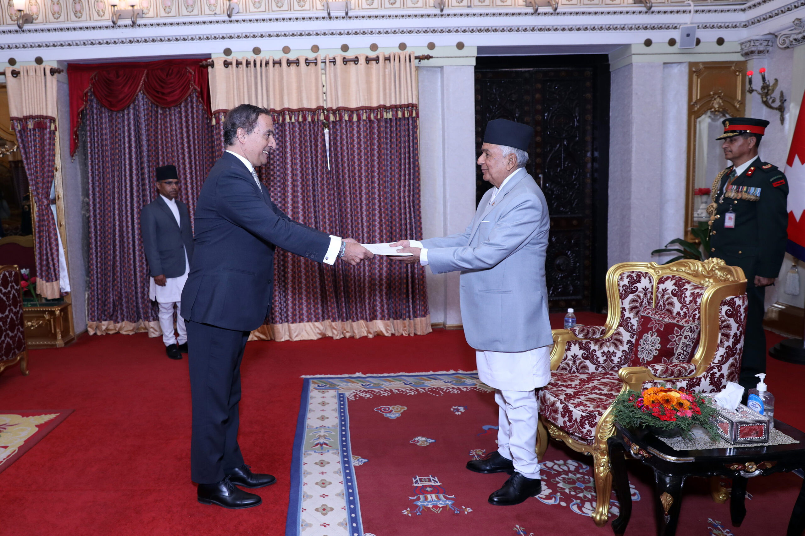 Ambassadors from four nations present credentials to President Paudel