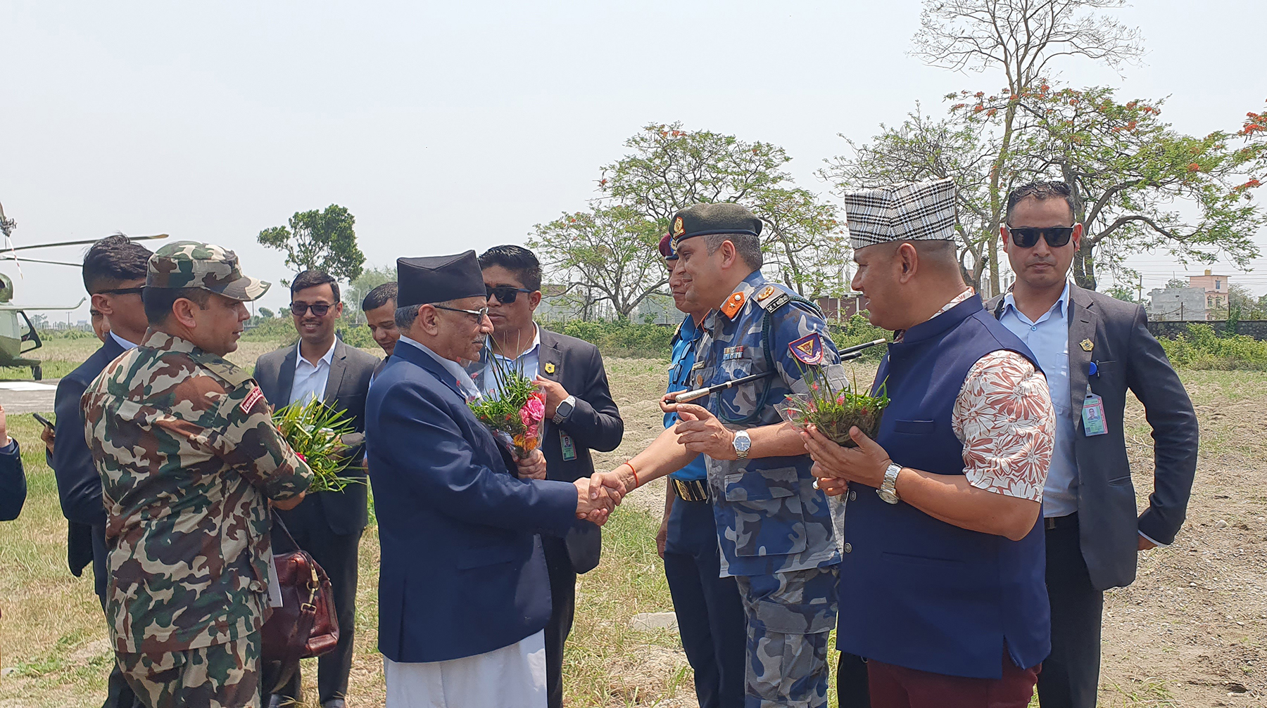 PM Dahal arrives in Morang
